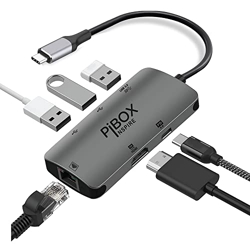 USB C Hub Dock - PiBOX India 6 in 1 Aluminum Type C Adapter with HDCP
