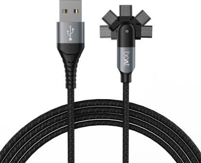 boAt 2-in-1 Cable 3 A 1.5 m Micro-Axis(Compatible with Mobile, Laptop,