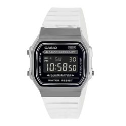 Casio Vintage A168XES-1BDF Black Digital Dial Transparent Resin Strap