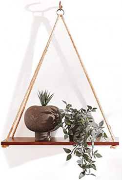 UHUD CRAFTS HANGING SHELVES - ADJUSTABLE ROPE HANGING SHELF, WALL HANG