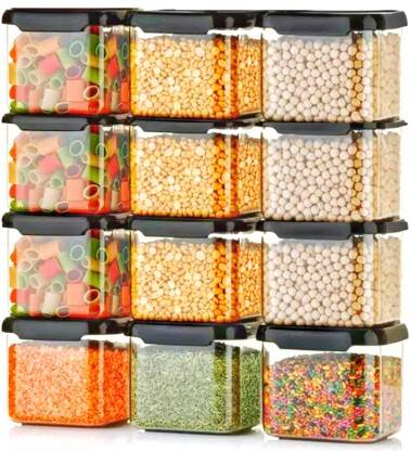 Womens 1st Choice Plastic Grocery Container - 550 ml(Pack of 12, Blac