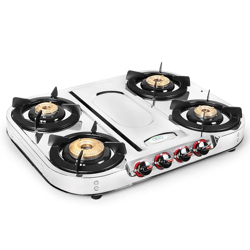 CELLO Coral Stainless Steel Gas Stove 4 Burners I Manual Ignition I Hi