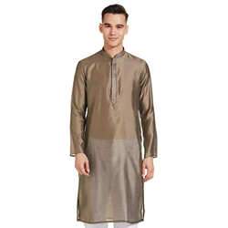 Manthan Men's Kurta, Mandarin Collar, Full Sleeves Ethnic Knee Length