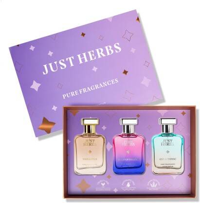 Just Herbs Pure Fragrances Refreshing & Energising Trio Perfume Set of