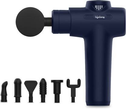 Lifelong LLGM117 Gun with 7 heads | 6 intensity speed levels Massager(