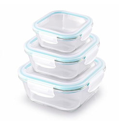 Attro Glassox Classic Square Lunch Box with Locking Lid Borosilicate G
