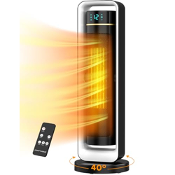 COMFYHOME 72CM 2000W Room Heater for Bedroom w/Remote, 12H Timer, 2 He