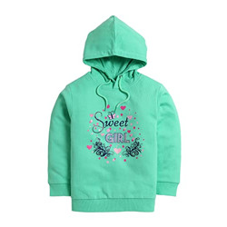 MINITATU Unisex-Baby Cotton Neck Hooded Sweatshirt (MT-3298D-AN_Turquo