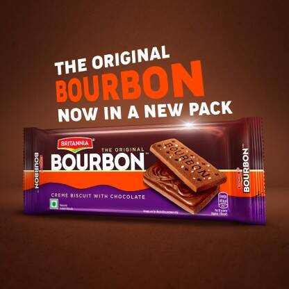 BRITANNIA Bourbon Biscuits Cream Sandwich Biscuit(150 g)