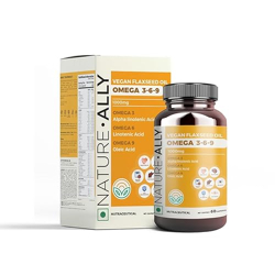NatureAlly Pure Flaxseed Oil : Plant-Based Omega 3-6-9 | 1000mg Highly