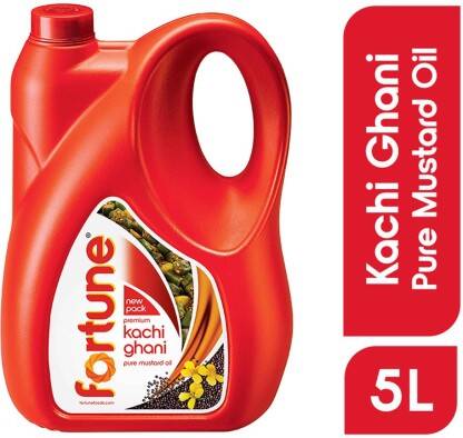 FORTUNE Premium kachi ghani pure Mustard Oil Can (Sarson Tel)(5 L)