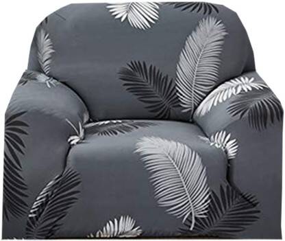 TONY STARK Polycotton Floral Sofa Cover(Dark Grey Pack of 1)