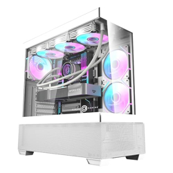 Circle Defender ZX3 Mid-Tower Computer Case, Gaming Cabinet - White, S