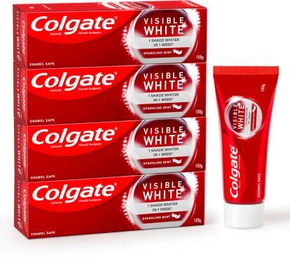 COLGATE VISIBLE WHITE TOOTHPASTE TEETH WHITENING STARTS IN 1 WEEK (COM