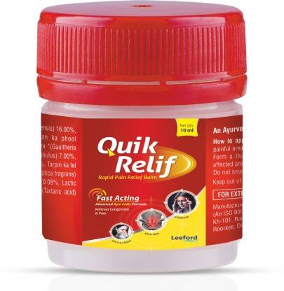Quik Relif Pain Relief Balm for Headache | Back Pain | Cough/Cold Balm
