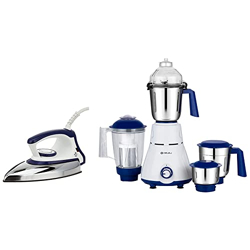 Bajaj Rex 750W Mixer Grinder with Nutri Pro Feature, 4 Jars, White & M
