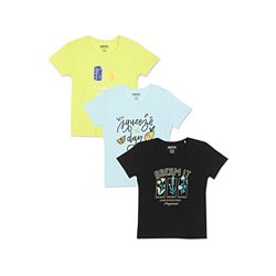 Newport Girl's Regular Fit T-Shirt (NPOGRNK20018G16_Multicolour3 8 9 Y