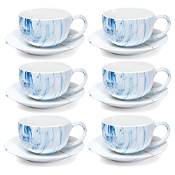 Treo by Milton Marble Cup and Saucer Set of 12, Marble Blue | Tea | Co