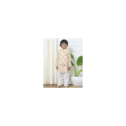 Floral Print Kurta Pyjamas Set with Nehru Jacket