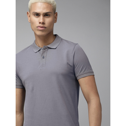 The Roadster Life Co. Men Pure Cotton Solid Polo Collar T-shirt