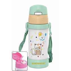 SIGNORA WARE DRIZZLE STAINLESS STEEL WATER BOTTLE FOR KIDS, BPA FREE,I