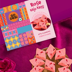 GO DESi Rose Kaju Katli 200 grams, Gulab Kaju Katli, DESi Meetha, Swee