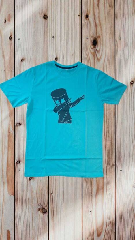 MEN PRINTED BOAT NECK REVERSIBLE COTTON BLEND NAVY BLUE T-SHIRT