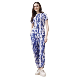 Regolith Designer Sarees Women's Tie Dye Printed Short Sleeve Casual W