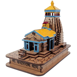 Kedarnath Temple in Wood Color 3D Model Mandir Statue - Fully Polished