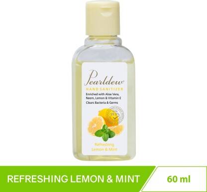 Pearldew Sanitizer Gel (Lemon & Mint) 60 ml | Aloe & Neem | Paraben Fr