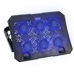 AMAZON BASICS USB POWERED LAPTOP COOLING PAD | 6 FANS | RGB LIGHTS | 5