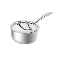 Cello Induction Base Tri-Ply Sauce Pan with Stainless Steel Lid, 1.6 L