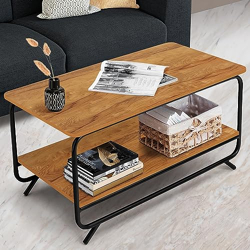 ABOUT SPACE Coffee Table - 2 Tier Space Saving Living Room Furniture L