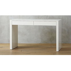 APRODZ Solid Wood Minimal Study Desk Table for Home and Office, White,