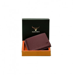 NAPA HIDE Maroon Leather Wallet for Men I Handcrafted I 4 Credit/Debit