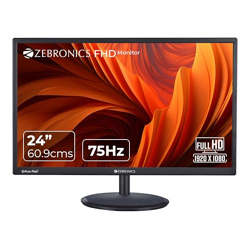 ZEBRONICS PA124 24 LED Monitor, 75Hz Refresh Rate, HDMI, VGA, FHD 192