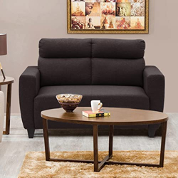 Home Centre Emily Polyester Fabric Sectional Sofa (2-Person Sofa, Brow