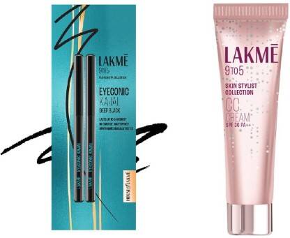 LAKM 9 TO 5 COMPLEXION CARE FACE CREAM BEIGE + EYECONIC KAJAL BLACK -