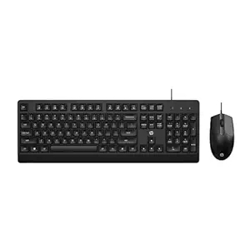 HP KM 180 Wired Mouse and Keyboard Combo, USB Plug-and-Play, 1200 dpi,