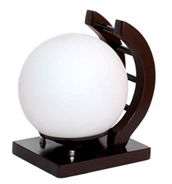 LEXTON GLOBE SHAPE WOODEN WALL LAMP | E27 BULB BASE, BROWN WOODEN BASE