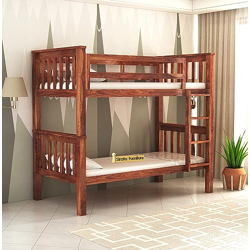 STRATA FURNITURE Sheesham Wood Bunk Bed Without Storage Wooden Double