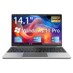 FOLINHAM 14.1 Inch Laptop PC, 8GB RAM 512GB SSD Windows 11 Pro Noteboo