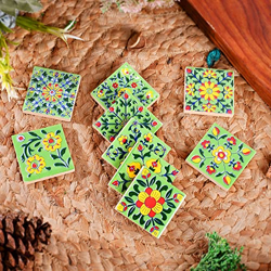 ARTOOK DECOR DECORATIVE CERAMIC TILE MOSAIC TILES, FLORAL MOTIFS, MADE