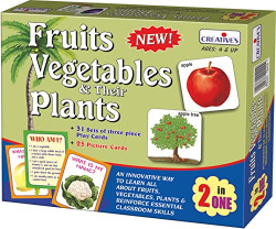 Creative's Fruits Vegetables and Their Plants | Educational Cards Game