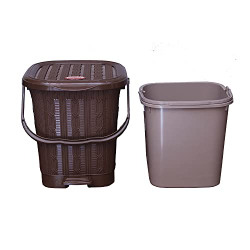 Nayasa Mikado Waste Paper Bin for Home & Office No. 118_ Big_Brown (NP