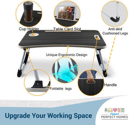 Flipkart Perfect Homes Studio Booster Wood Portable Laptop Table(Finis