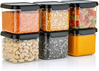 ROYALRYTE ENTERPRISE Plastic Grocery Container - 500 ml(Black)