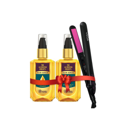 Hair Styling Kit - 2 x Hair Serum + Vega Hair Straightener
