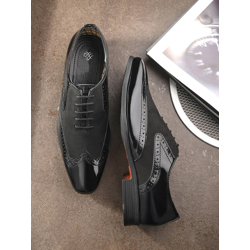House of Pataudi Men Perforated Formal Brogues