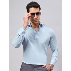 SPREAD COLLAR LONG SLEEVES COTTON SEMIFORMAL SHIRT